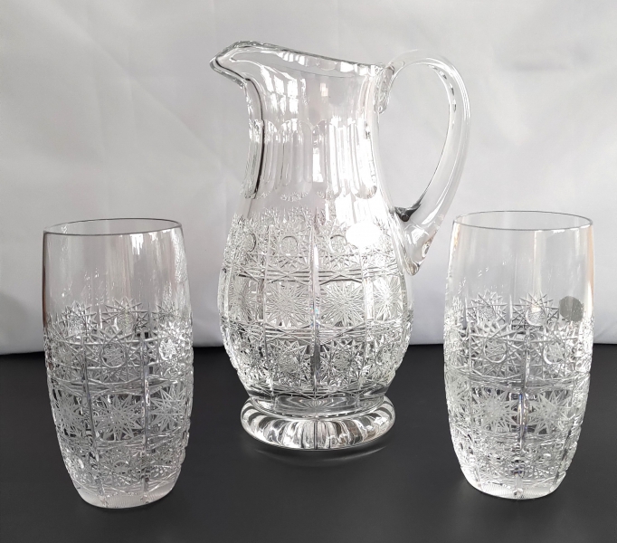 Broušený set na vodu 1+2